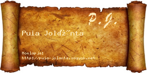 Puia Jolánta névjegykártya